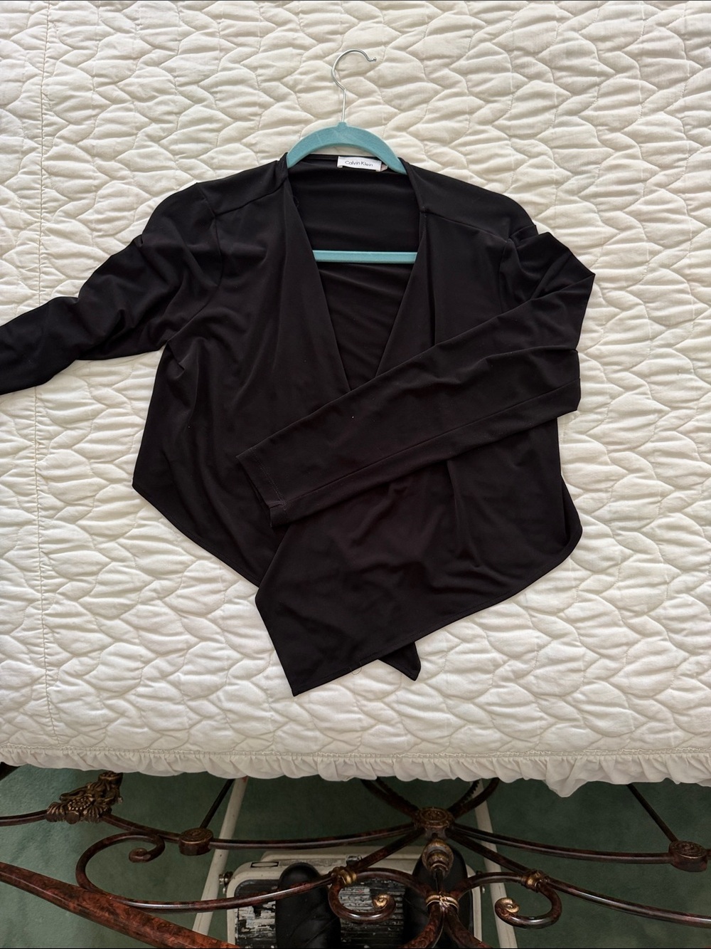Calvin Klein Black Open-Front Wrap Cardigan